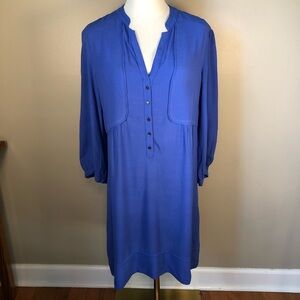 Anthropologie Maeve Royal Blue V-Neck 3/4 Sleeve Dress Size 10